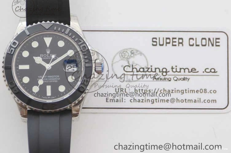 MiroTime 0328 Yacht-Master 42mm 226659 TWA 1:1 Best Edition 3D Black Ceramic Bezel on Oysterflex Strap VR Stretchable 2085